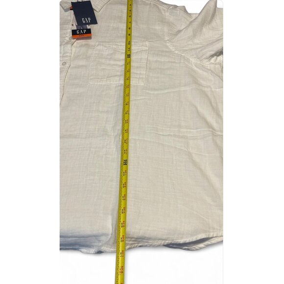 GAP White XXL Long-Sleeve Button-Up Shirt With Front Pockets For Women - Picture 10 of 12